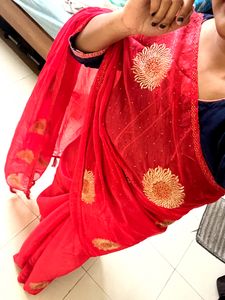 Red Partywear saree