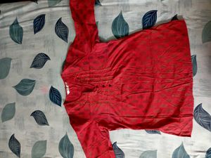 Red❤️ Printed Kurti✨