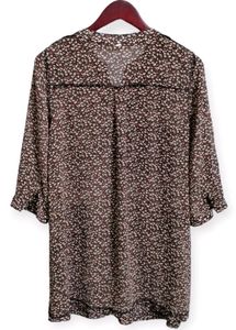 Floral Print Sheer Blouse