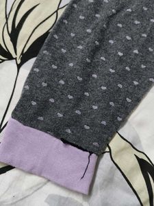 Cozy Grey Heart Print Pajama Pants