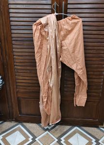 Embroidered Peach Kurta