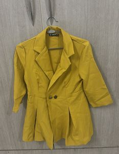 Mustard Blazer - Stylish & Trendy