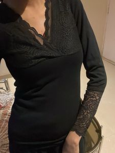 Elegant Black Lace Top