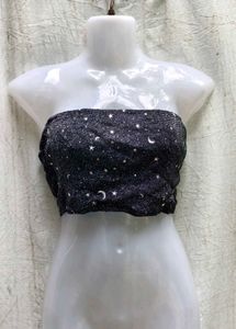 I. Sparkly Celestial Print Tube Top