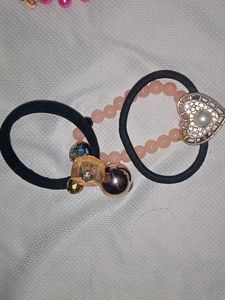 Charming Beaded Hair Ties &amp; Scrunchies Set