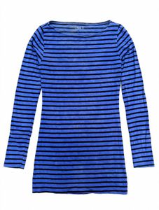 Striped Boat Neck Tunic Top