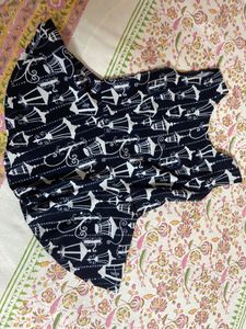Navy Blue Crop Top