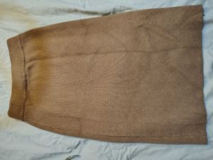 Brown Knit Midi Skirt