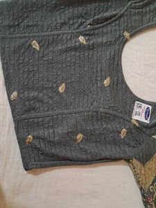 Embellished Grey Blouse