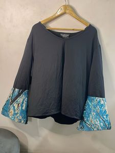Stylish Bell Sleeve Black Top