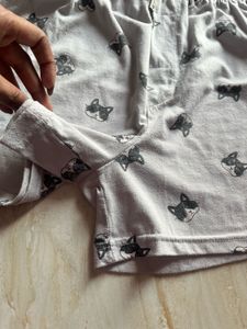 Cat Print Cotton Shorts