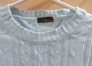 Light Blue Cable Knitted Top
