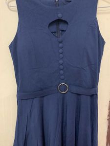 Elegant Navy Blue Sleeveless Maxi Dress