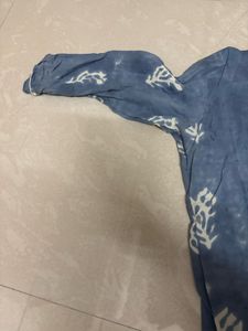 Hand-Block Printed Indigo Blue Cotton Kurta