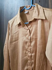 Elegant Satin Button-Up Blouse