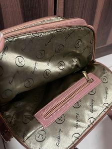 Baby Pink Leather backpack cum handbag