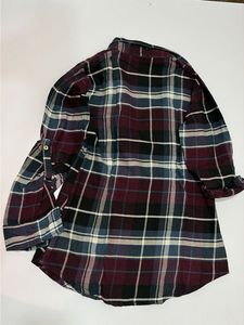 Plaid Flannel Button-Up Shirt