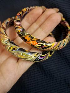 y2k Vibrant Marbled Bangles. (laakh bangles)