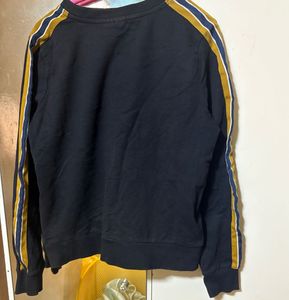 Navy Blue Striped Sweatshirt