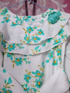 Floral Girls ruffle top with bottom