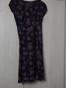 Navy Blue Patterned kurta