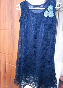Navy Blue Lace Dress