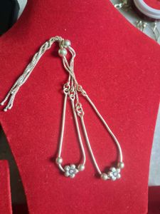 Silver Anklets with Floral Design