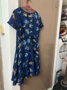 Floral Print Navy Dress
