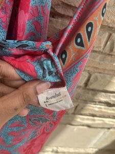 KanhaE Long Bohemian Silk Dress With Open Back