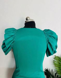 Chic Teal Top with Ruffled Sleeves