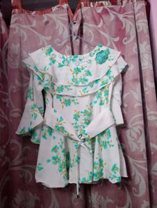 Floral Girls ruffle top with bottom