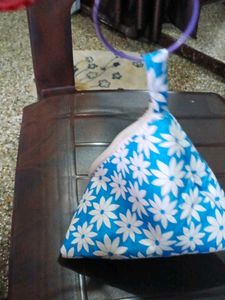 Cute Blue Floral Pouch with Ring