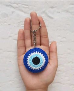 Evil Eye Crochet Keychain