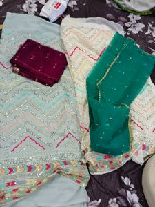 Mirror work dress material