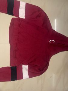 Maroon Cropped Hoodie