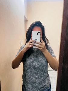 Chic Grey Heathered Tunic Top