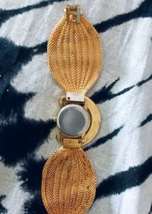 Elegant Gold Tone Moon Watch