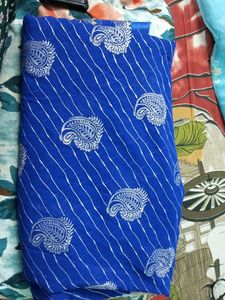 Vibrant Blue Saree with Paisely Print