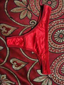 Vibrant Red Bikini Thong Panty