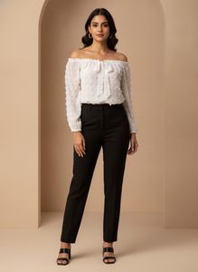 Combo Tops: Black strip shirt & bow top