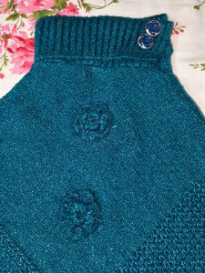 Teal Knitted Poncho