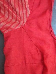 Red Bandhani Saree with Blouse