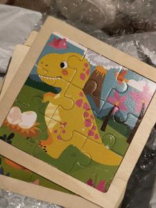 Cute Dinosaur Wooden Jigsaw Puzzle 5pc