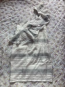 Striped One-Shoulder Ruffle Dress