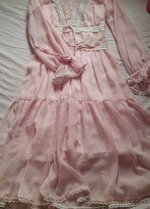 Boho Pink Chiffon Dress