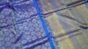 Royal Blue &amp; Gold Banarasi Silk Saree