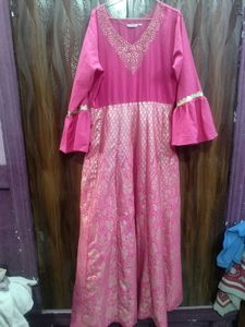 Pink Golden Wedding Gown