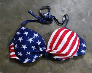 American Flag Bikini Top panty set
