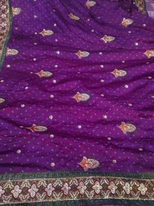 Vibrant Purple Embroidered Saree