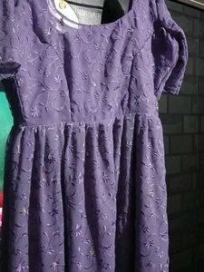 Beautiful Purple Embroidered Gown